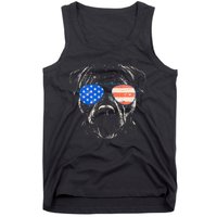 Pitbull American Flag 4th Of July Pitbull Dad Mom Dog Lover Tank Top