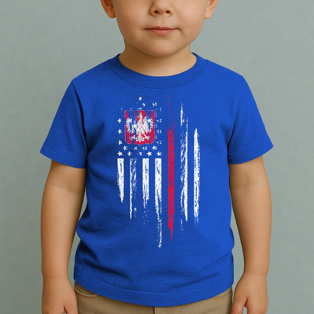 Polish American Flag Combo Poland Usa Polska Toddler T-Shirt