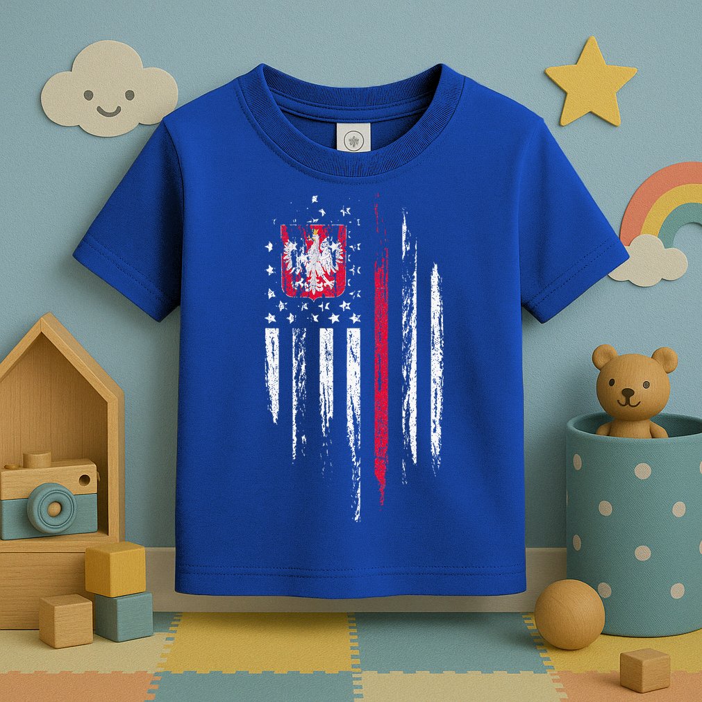 Polish American Flag Combo Poland Usa Polska Toddler T-Shirt