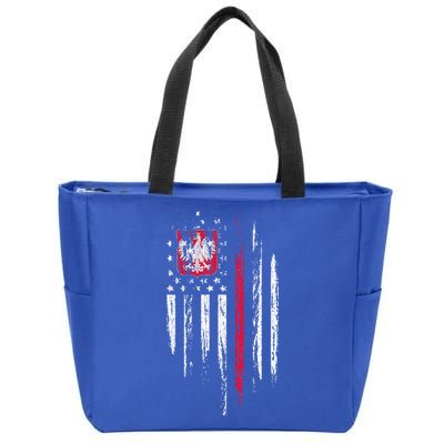 Polish American Flag Combo Poland Usa Polska Zip Tote Bag