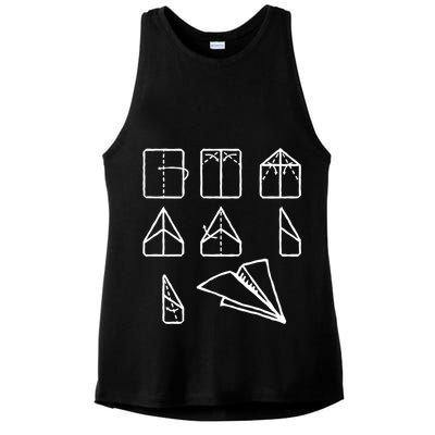 Paper Airplane Folding Instruction Gift Ladies PosiCharge Tri-Blend Wicking Tank