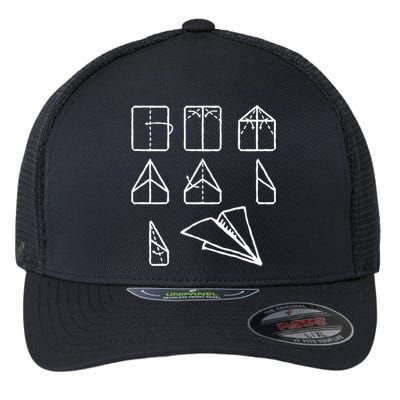 Paper Airplane Folding Instruction Gift Flexfit Unipanel Trucker Cap