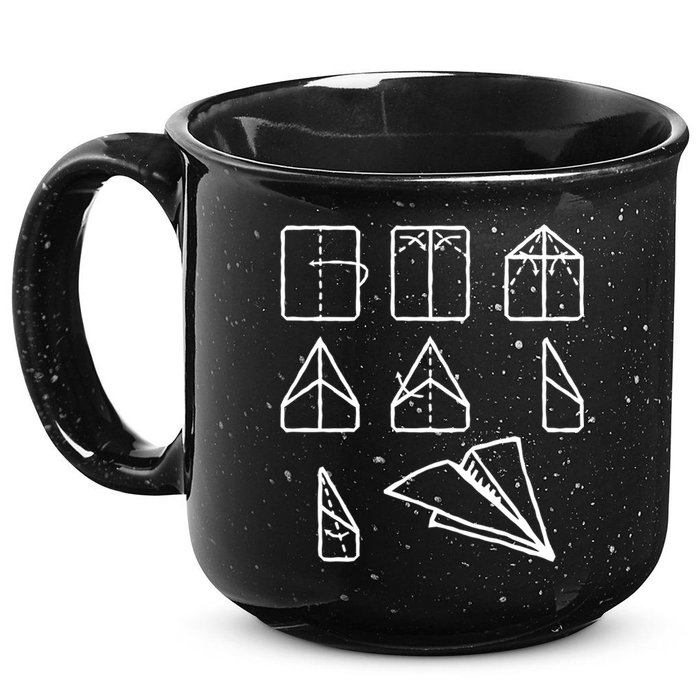 Paper Airplane Folding Instruction Gift 15oz Campfire Ceramic Mug