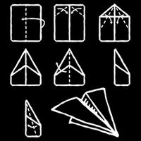 Paper Airplane Folding Instruction Gift Cooling Performance Long Sleeve Crew