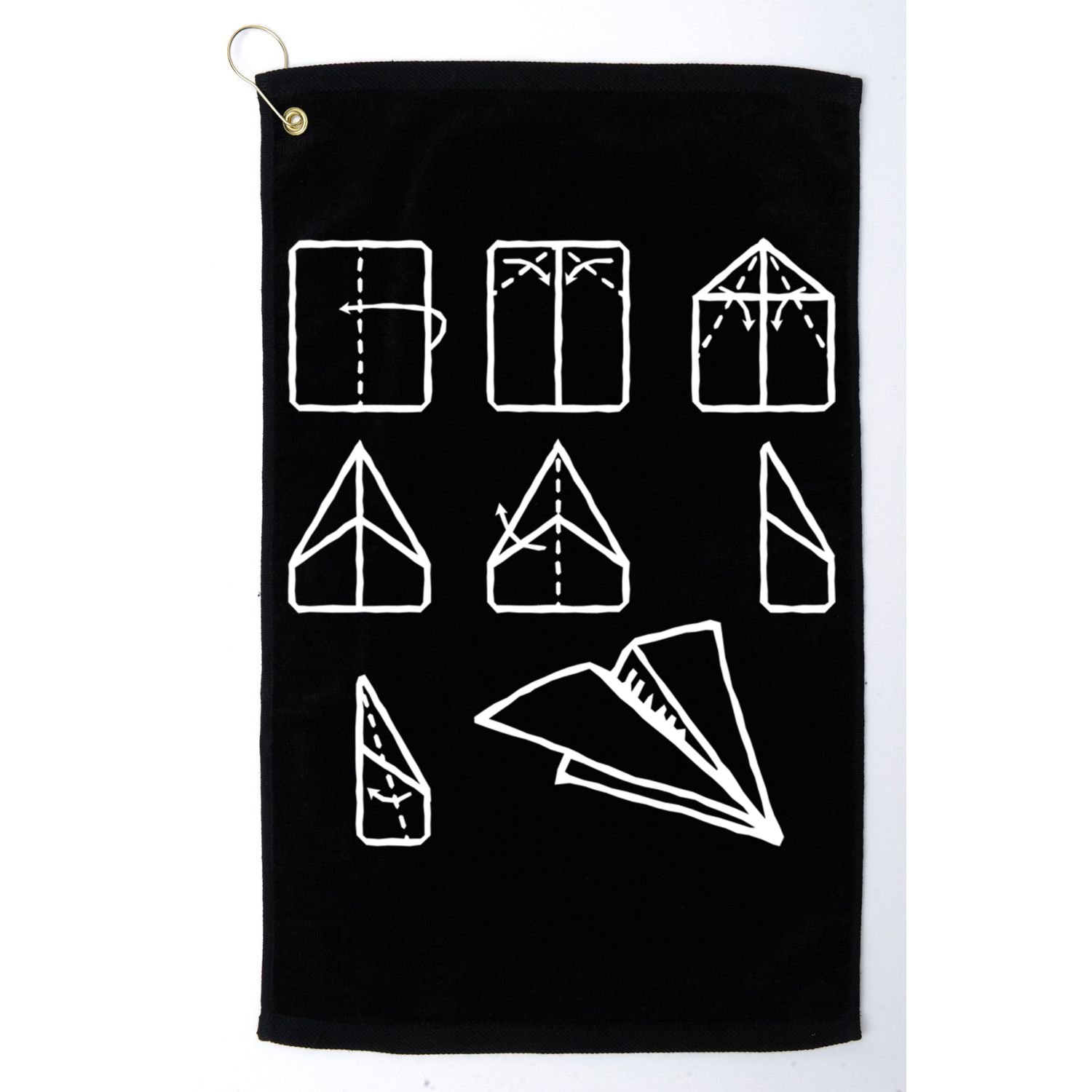 Paper Airplane Folding Instruction Gift Golf Towel