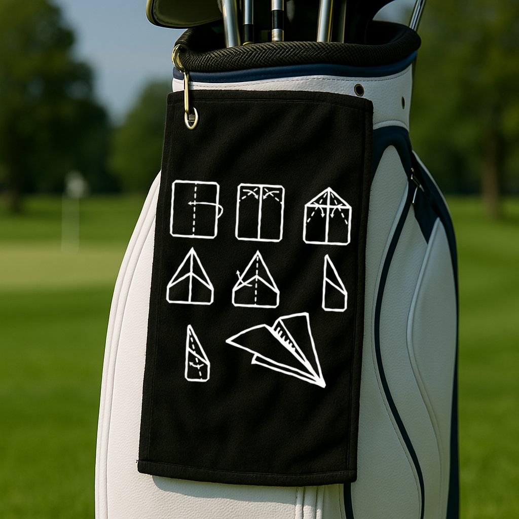 Paper Airplane Folding Instruction Gift Golf Towel