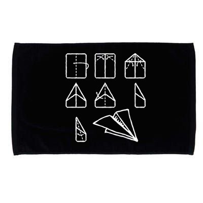 Paper Airplane Folding Instruction Gift Microfiber Hand Towel