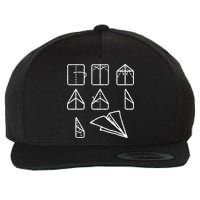 Paper Airplane Folding Instruction Gift Wool Snapback Cap