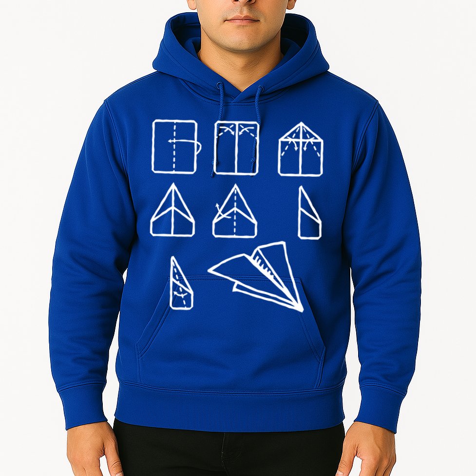 Paper Airplane Folding Instruction Gift Hoodie