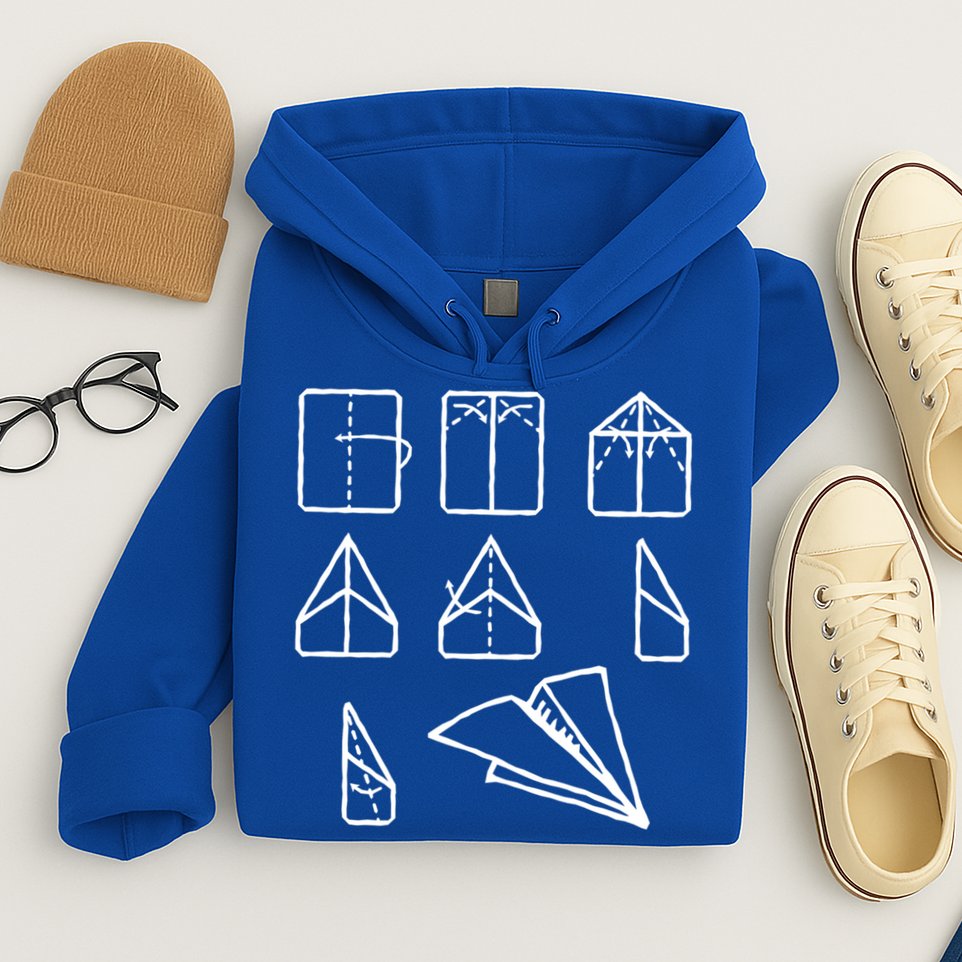 Paper Airplane Folding Instruction Gift Hoodie