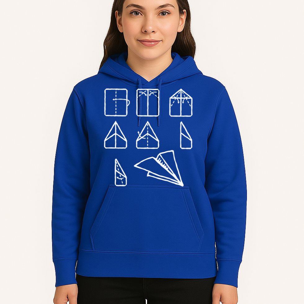 Paper Airplane Folding Instruction Gift Hoodie