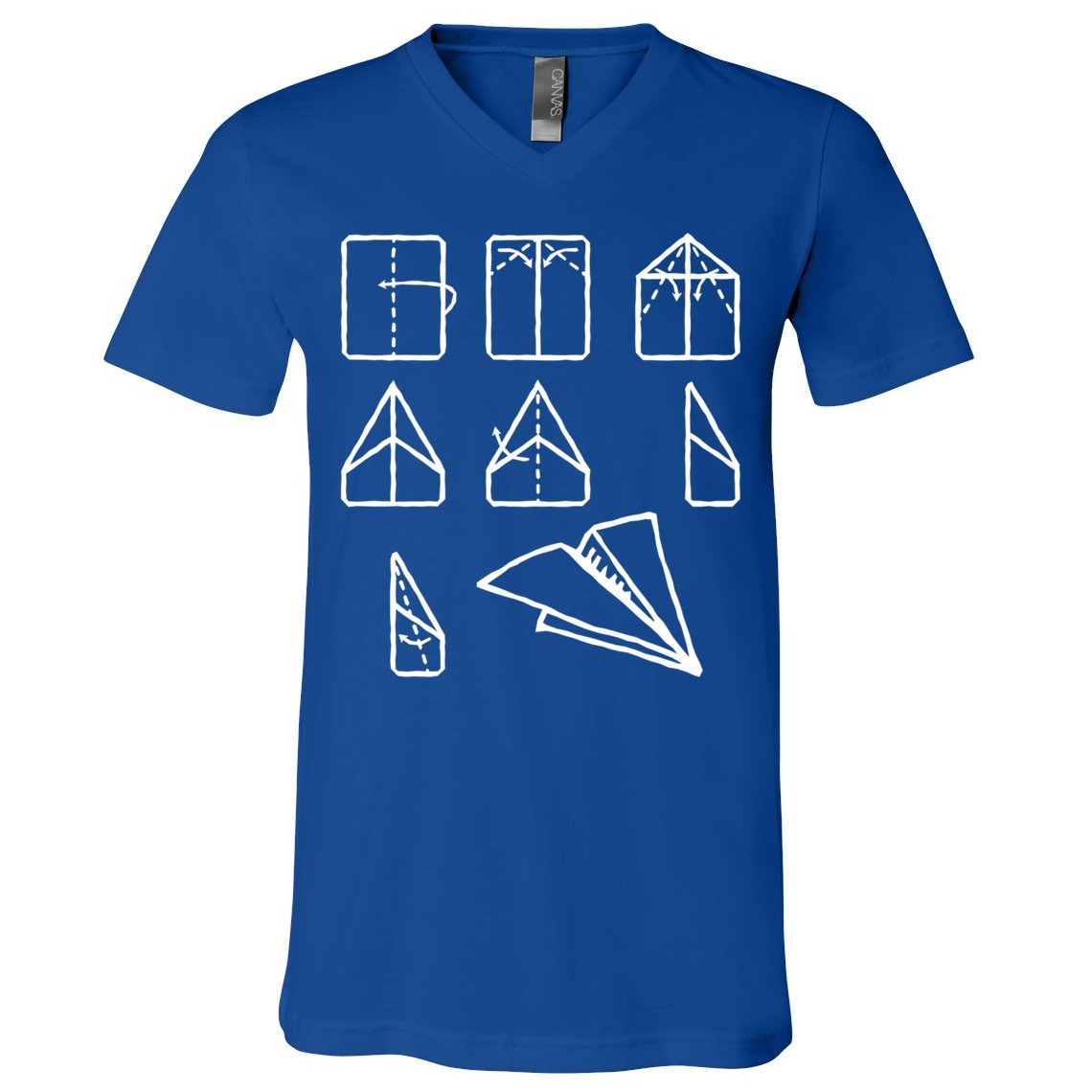 Paper Airplane Folding Instruction Gift V-Neck T-Shirt