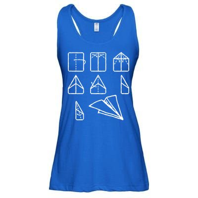 Paper Airplane Folding Instruction Gift Ladies Essential Flowy Tank