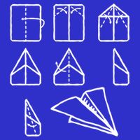 Paper Airplane Folding Instruction Gift Bag