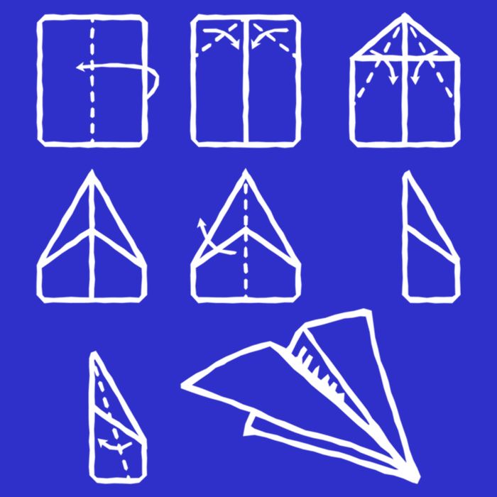 Paper Airplane Folding Instruction Gift Bag