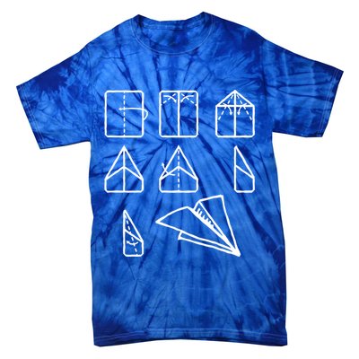 Paper Airplane Folding Instruction Gift Tie-Dye T-Shirt