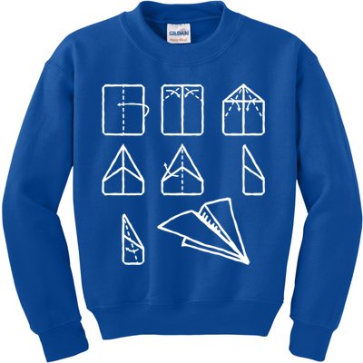 Paper Airplane Folding Instruction Gift Kids Sweatshirt