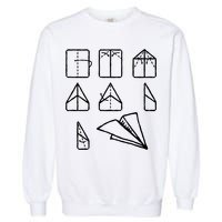 Paper Airplane Folding Instruction Gift Garment-Dyed Sweatshirt