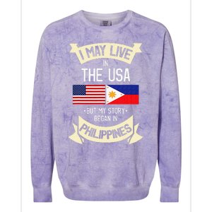 Philippines American Flag USA Filipino Roots Gifts Colorblast Crewneck Sweatshirt