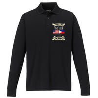 Philippines American Flag USA Filipino Roots Gifts Performance Long Sleeve Polo