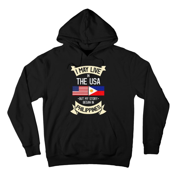 Philippines American Flag USA Filipino Roots Gifts Hoodie