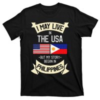 Philippines American Flag USA Filipino Roots Gifts T-Shirt