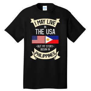 Philippines American Flag USA Filipino Roots Gifts Tall T-Shirt