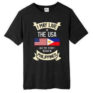 Philippines American Flag USA Filipino Roots Gifts Tall Fusion ChromaSoft Performance T-Shirt