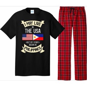 Philippines American Flag USA Filipino Roots Gifts Pajama Set