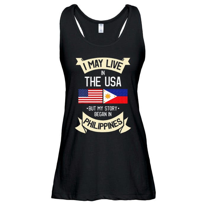 Philippines American Flag USA Filipino Roots Gifts Ladies Essential Flowy Tank