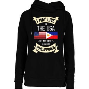 Philippines American Flag USA Filipino Roots Gifts Womens Funnel Neck Pullover Hood