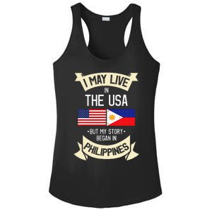 Philippines American Flag USA Filipino Roots Gifts Ladies PosiCharge Competitor Racerback Tank