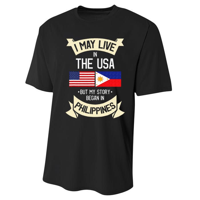 Philippines American Flag USA Filipino Roots Gifts Performance Sprint T-Shirt