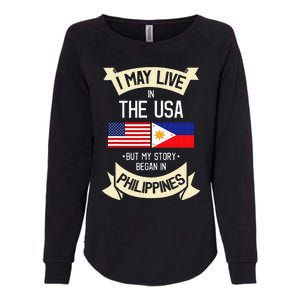 Philippines American Flag USA Filipino Roots Gifts Womens California Wash Sweatshirt