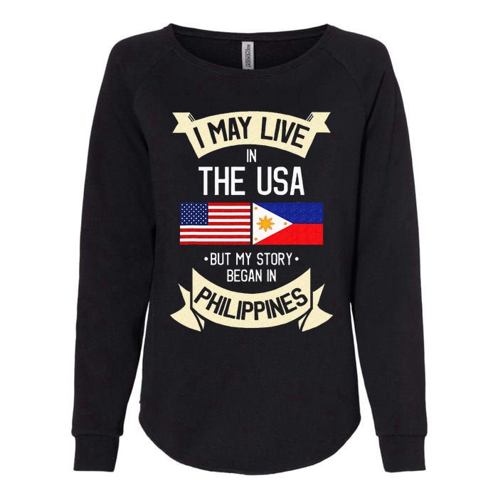 Philippines American Flag USA Filipino Roots Gifts Womens California Wash Sweatshirt