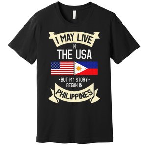 Philippines American Flag USA Filipino Roots Gifts Premium T-Shirt