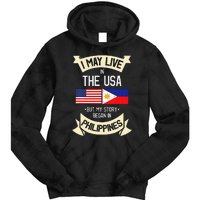 Philippines American Flag USA Filipino Roots Gifts Tie Dye Hoodie