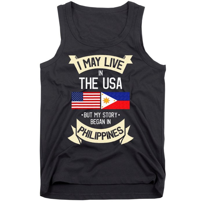 Philippines American Flag USA Filipino Roots Gifts Tank Top