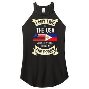 Philippines American Flag USA Filipino Roots Gifts Women's Perfect Tri Rocker Tank