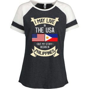 Philippines American Flag USA Filipino Roots Gifts Enza Ladies Jersey Colorblock Tee