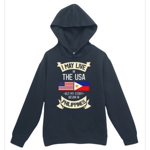 Philippines American Flag USA Filipino Roots Gifts Urban Pullover Hoodie