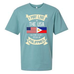 Philippines American Flag USA Filipino Roots Gifts Sueded Cloud Jersey T-Shirt