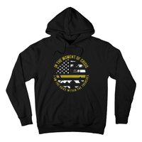 Police And Fire 911 Dispatcher Thin Gold Line Flag Hoodie