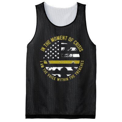 Police And Fire 911 Dispatcher Thin Gold Line Flag Mesh Reversible Basketball Jersey Tank