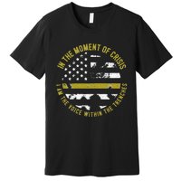 Police And Fire 911 Dispatcher Thin Gold Line Flag Premium T-Shirt