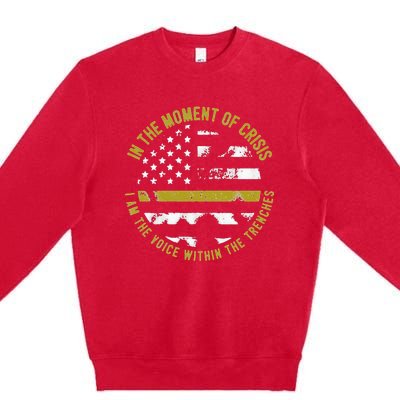 Police And Fire 911 Dispatcher Thin Gold Line Flag Premium Crewneck Sweatshirt