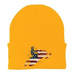 Proud American Flag Snowmobiling Gift Snowmobile Riding Gift Knit Cap Winter Beanie