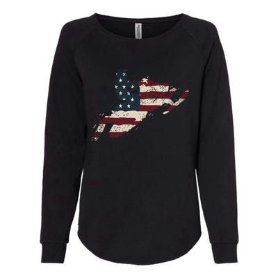 Proud American Flag Snowmobiling Gift Snowmobile Riding Gift Womens California Wash Sweatshirt