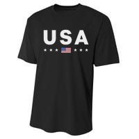 Patriotic American Flag 4th Of July Performance Sprint T-Shirt