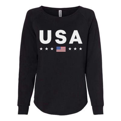 Patriotic American Flag 4th Of July Womens California Wash Sweatshirt